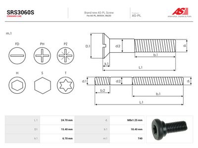 Reparasjonssett, dynamo AUTOSTARTER SRS3060S