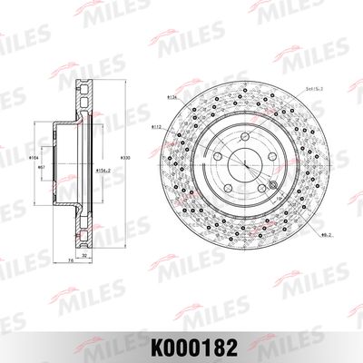 MILES K000182 Тормозные диски  для MERCEDES-BENZ S-CLASS (W220) S 430 4-matic (220.083, 220.183)