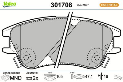 SET PLACUTE FRANA FRANA DISC VALEO 301708