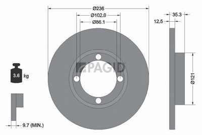 спирачен диск PAGID 50280NC
