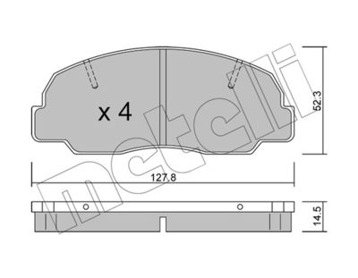 Комплект тормозных колодок, дисковый тормоз METELLI 22-0239-0 для DAIHATSU TAFT