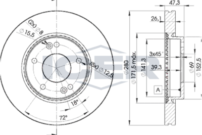 спирачен диск ICER 78BD5171-2