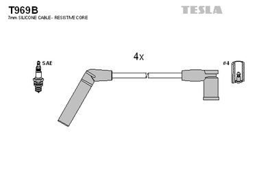 Комплект проводов зажигания TESLA T969B для PROTON SATRIA