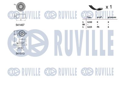 SET CUREA TRANSMISIE CU CANELURI RUVILLE 570133 1