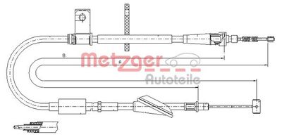 Тросик, cтояночный тормоз METZGER 11.5746 для OPEL AGILA