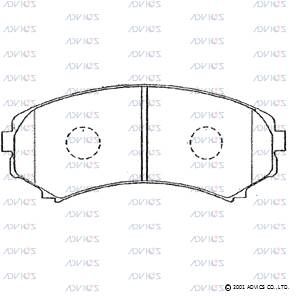Комплект тормозных колодок, дисковый тормоз ADVICS D1N003 для ISUZU D-MAX
