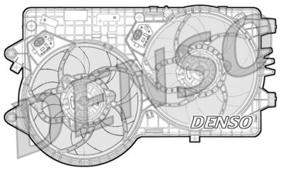 Вентилятор, охлаждение двигателя DENSO DER09093 для FIAT GRANDE