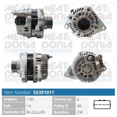 Генератор MEAT & DORIA 55351011 для MITSUBISHI ASX
