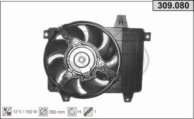 AHE 309.080 Вентилятор системы охлаждения двигателя  для ALFA ROMEO 145 (Альфа-ромео 145)