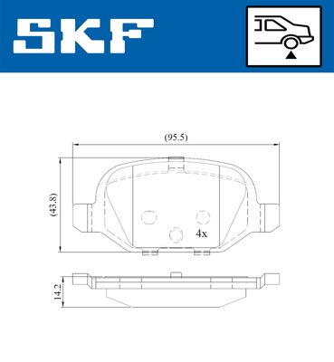 Комплект тормозных колодок, дисковый тормоз SKF VKBP 90414 для LADA VESTA