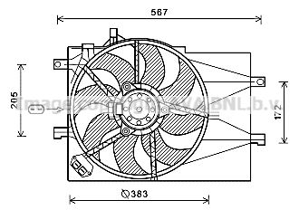 PRASCO FT7598 Вентилятор системы охлаждения двигателя  для FIAT ALBEA (Фиат Албеа)