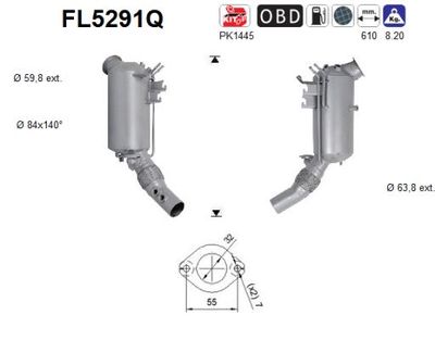 Filtr sadzy / filtr cząstek stałych, układ wydechowy AS 18328596378