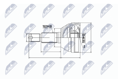 каре комплект, полуоска NTY NPZ-DW-024