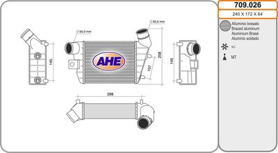 AHE 709.026 Интеркулер  для ALFA ROMEO 147 (Альфа-ромео 147)