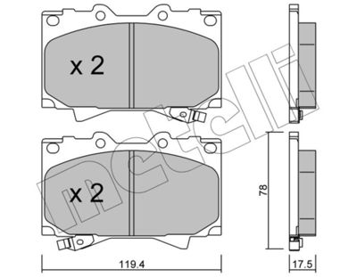 Комплект тормозных колодок, дисковый тормоз 22-0452-0