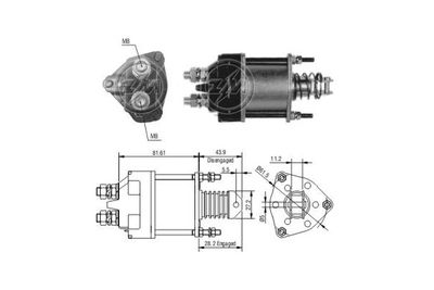 Тяговое реле, стартер ERA ZM1650 для LADA NOVA