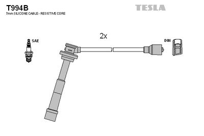 Комплект проводов зажигания TESLA T994B для SUZUKI SX4