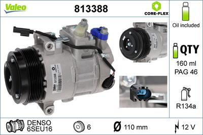 VALEO Kompressor, Klimaanlage VALEO CORE-FLEX (813388)