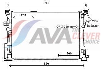 радиатор, охлаждане на двигателя AVA Clever Choice MS2652