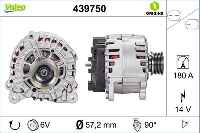 Генератор VALEO 439750 для VW TOUAREG