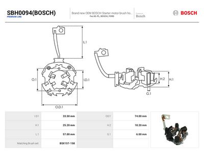 Hållare, kolborstar AS-PL SBH0094(BOSCH)