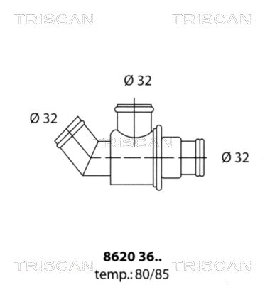 Термостат, охлаждающая жидкость TRISCAN 8620 3685 для BMW 1500-2000