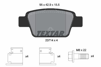 Комплект тормозных колодок, дисковый тормоз TEXTAR 2371401 для FIAT STILO