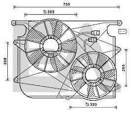 EACLIMA 33V54043 Вентилятор системы охлаждения двигателя  для OPEL ANTARA (Опель Антара)