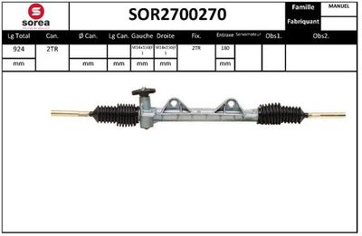 STARTCAR SOR2700270 Рулевая рейка для RENAULT 4 Автофургон / микроавтобус (R21_, R23_) 1.1 (239B)