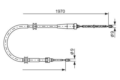 Vajer, parkeringsbroms BOSCH 1 987 482 253