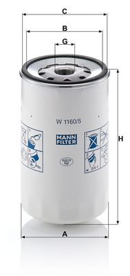 Filtru ulei MANN-FILTER W 1160/5