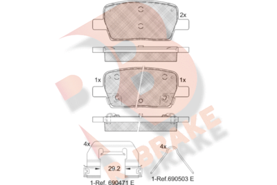 Комплект тормозных колодок, дисковый тормоз R BRAKE RB2278 для CADILLAC XT5