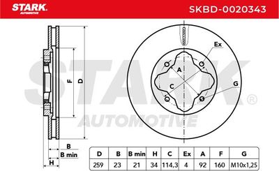 спирачен диск STARK SKBD-0020343