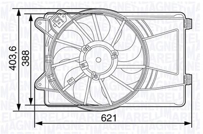 Вентилятор, охлаждение двигателя MAGNETI MARELLI 069422474010 для ALFA ROMEO MITO