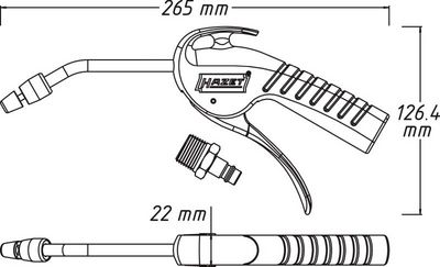 HAZET Ofukovacia pištoľ 9040P-4