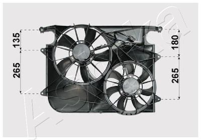 Вентилятор, охлаждение двигателя ASHIKA VNT312011 для CHEVROLET CAPTIVA
