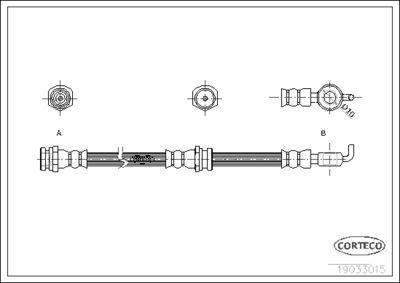 CORTECO 19033015 Тормозной шланг  для MAZDA 323 F V (BA) 1.5 16V