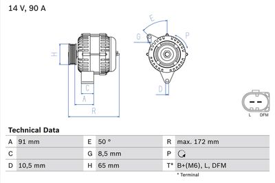 GENERATOR BOSCH 0986041990