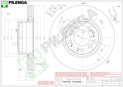 PILENGA V121 Тормозные диски  для BMW 5 (E34) M5