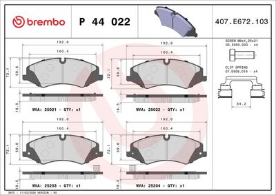 Brake Pad Set, disc brake P 44 022