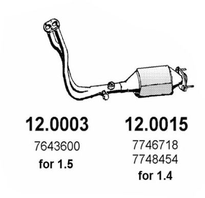 Катализатор ASSO 12.0015 для FIAT UNO