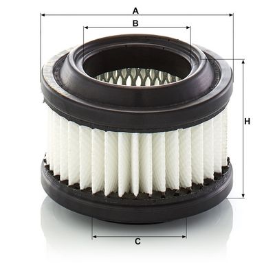 Luchtfilter 40x55x31 past: ABG SD200DX, SD200F AG CHEM 1254, 544, 554 AMMANN ASC 100, ASC 110 D, ASC 150 D BELL 310 SG, 315 SG BOMAG BW12R, BW284 CASE IH 1840, 1845 C, 580 K, 580 L, 580 SE