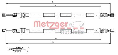 Тросик, cтояночный тормоз METZGER 11.6797 для RENAULT ESPACE