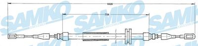 Тросик, cтояночный тормоз SAMKO C0901B для VOLVO 340-360