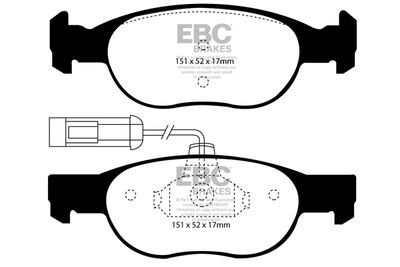 Комплект тормозных колодок, дисковый тормоз EBC Brakes DP21059 для LANCIA DELTA