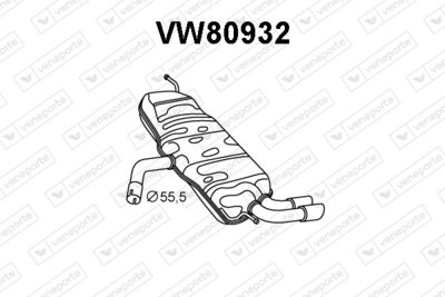 Глушитель выхлопных газов конечный VENEPORTE VW80932 для VW SCIROCCO