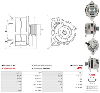 GENERATOR / ALTERNATOR AS-PL A5141 4