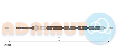 Тросик, cтояночный тормоз ADRIAUTO 07.0269 для CITROËN XANTIA