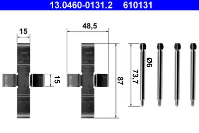 Комплектующие, колодки дискового тормоза 13.0460-0131.2