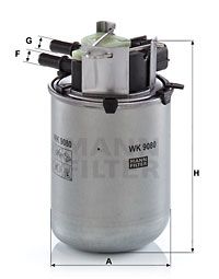 Топливный фильтр MANN-FILTER WK 9080 для RENAULT KOLEOS